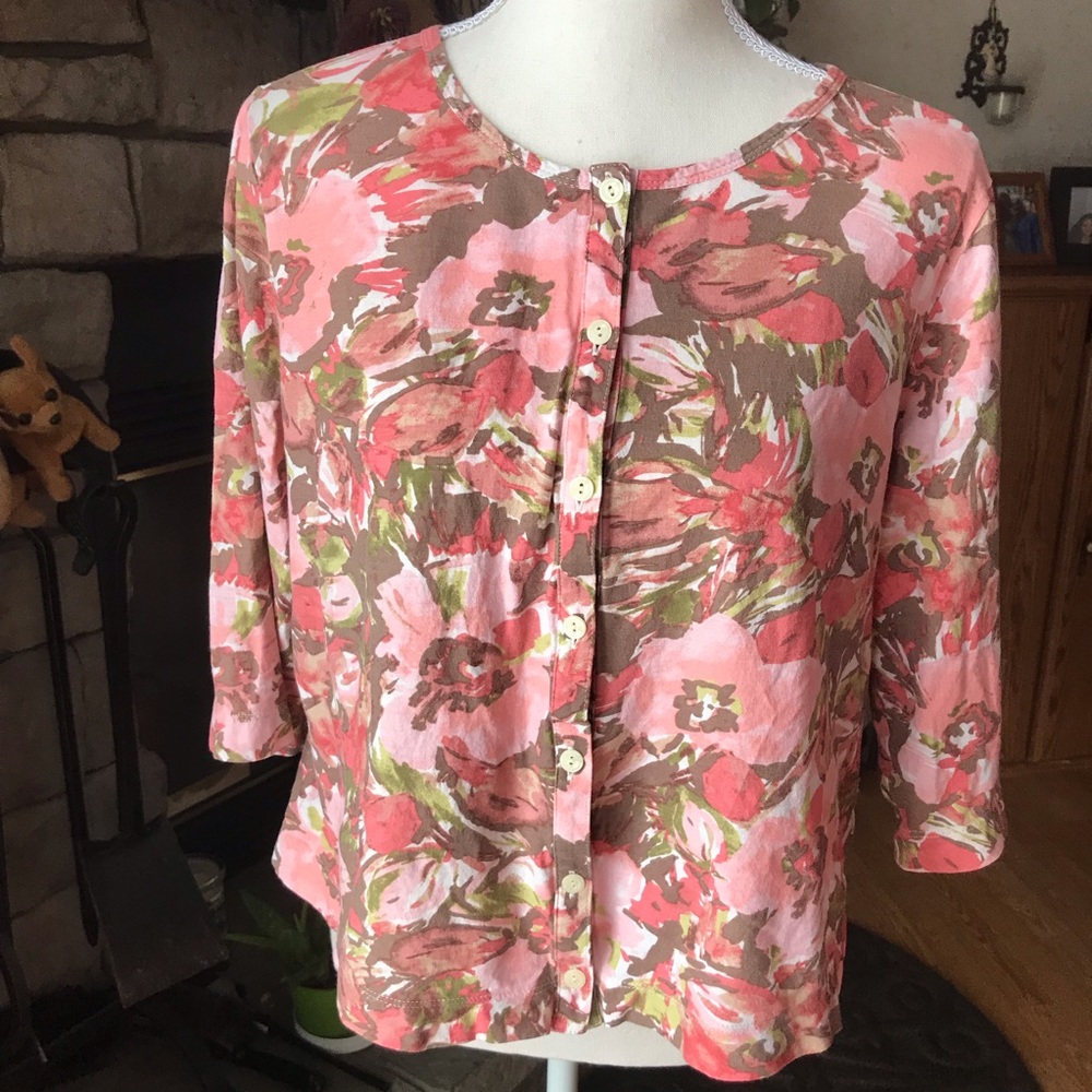 J. Jill Large Floral Button Up